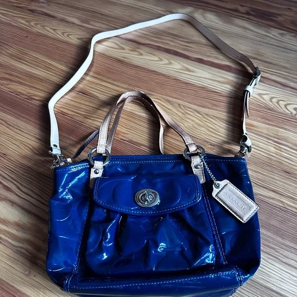 Shoulder Bags Blue Patent Leather Coach Bag Coach Bags Coach